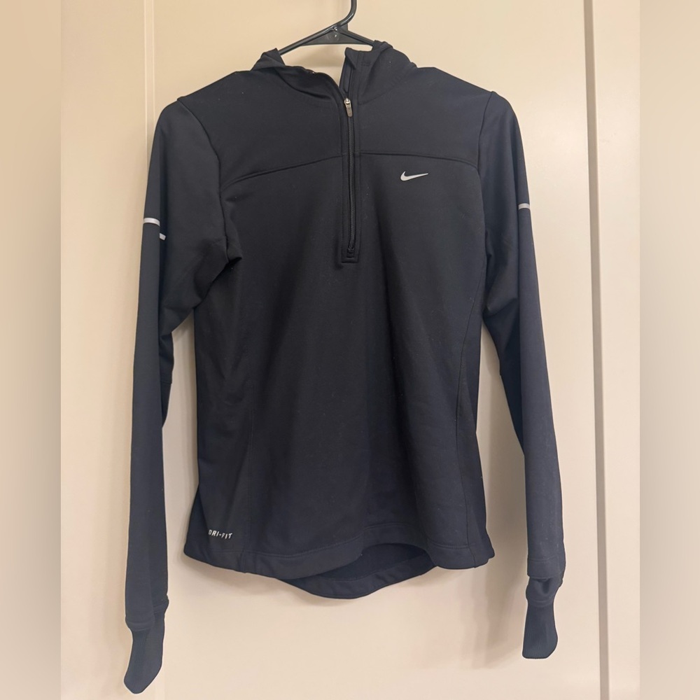 Nike Black Dri-FIT Quarter-Zip Running Hoodie